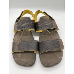Cartago Grendene Men's Sandals Size 12 Brown & Yellow Soft Insole